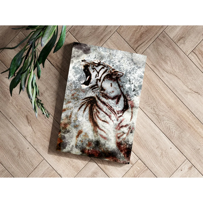 Roaring White Tiger Insigne Aluminum Print | Modern Wall Art Decor | vintageantiquesgifts.com
