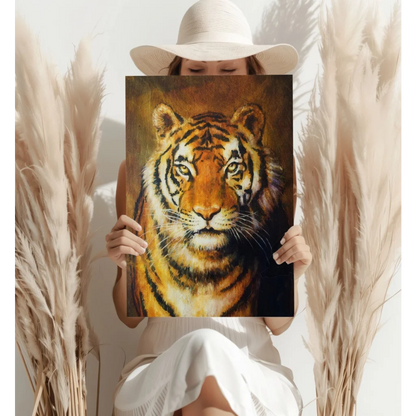 Fierce Tiger Insigne Aluminum Prints for Bold Home Decor | Contemporary Home Wall Art | vintageantiquesgifts.com