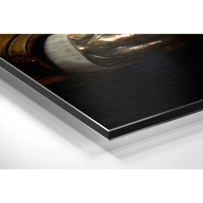 Dapper tiger portrait on brushed aluminium dibond wall art