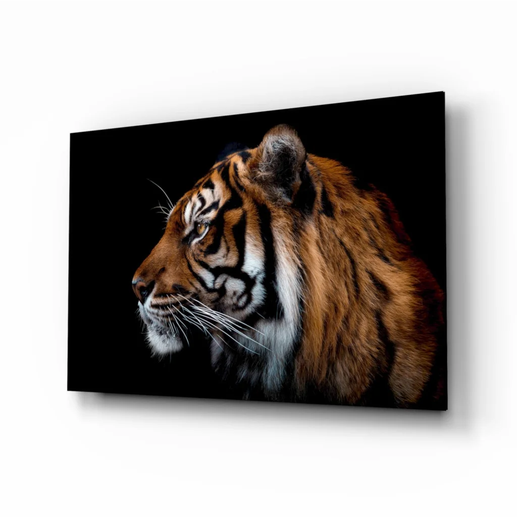 Fierce Tiger Canvas Wall Art With Bold Orange Stripes | Insigneart USA | vintageantiquesgifts.com