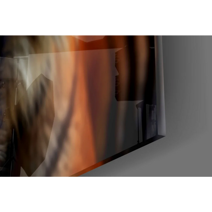Sleek TV displaying Roaring Tiger wall art with fierce orange stripes