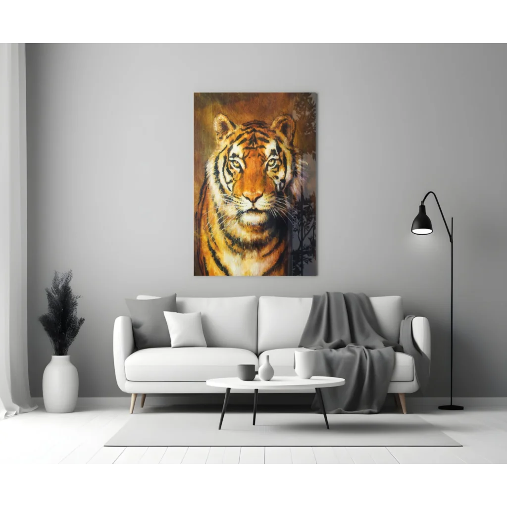 Fierce Tiger Glass Wall Art Ready to Roar in Your Space | Modern Wall Art Decor | vintageantiquesgifts.com