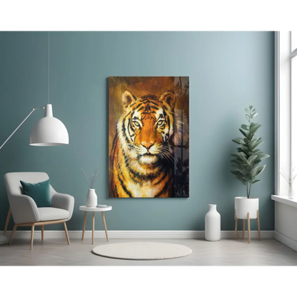 Fierce Tiger Glass Wall Art Ready to Roar in Your Space | Contemporary Home Wall Art | vintageantiquesgifts.com