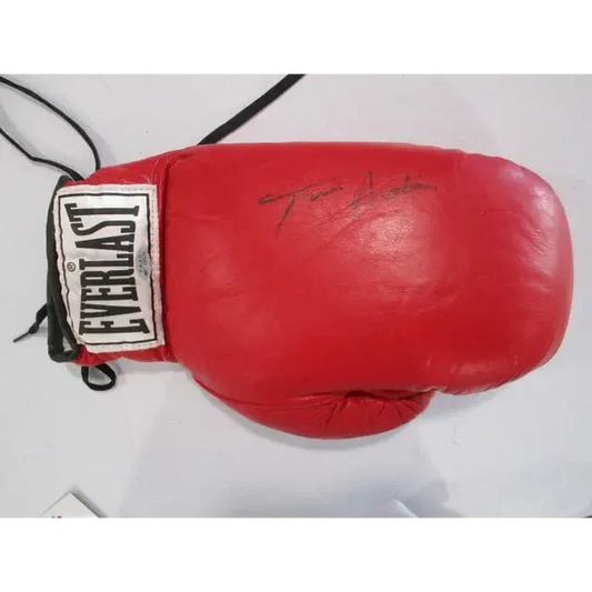 Red Everlast boxing glove with black laces, Tim Austin signed autographed collectible