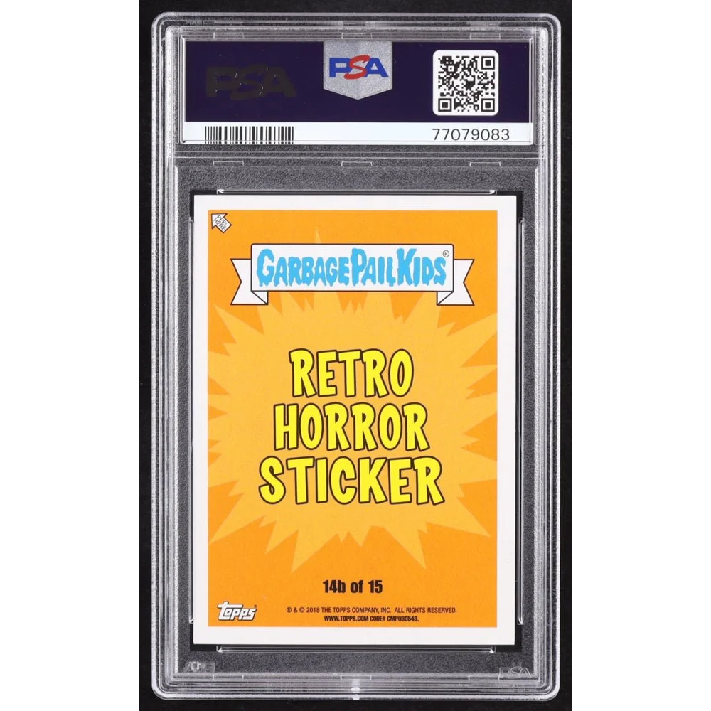 Tim Curry signed Garbage Pail Kids Lars of Darkness graded card featuring retro horror sticker