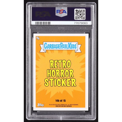 Tim Curry signed Garbage Pail Kids Lars of Darkness graded card featuring retro horror sticker