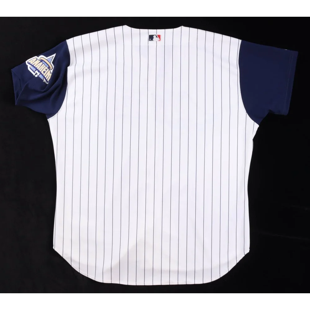 Tim Salmon signed Angels jersey with MLB logo and navy blue sleeves for fans