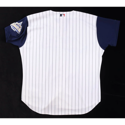 Tim Salmon signed Angels jersey with MLB logo and navy blue sleeves for fans