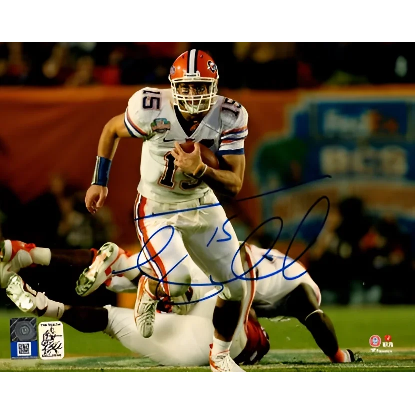 Tim Tebow autographed Florida Gators 08 BCS Run 8x10 photo