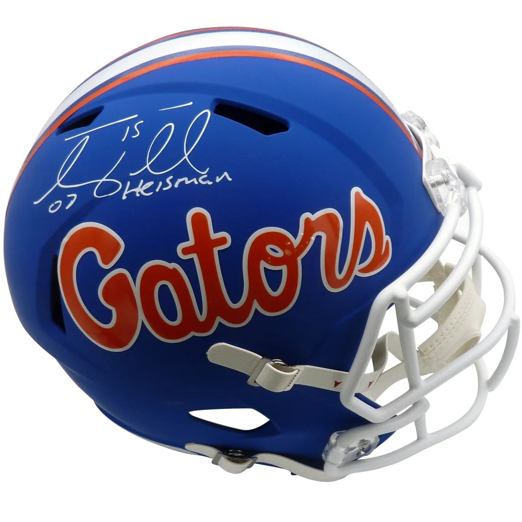 Tim Tebow autographed Florida Gators blue helmet with orange accents
