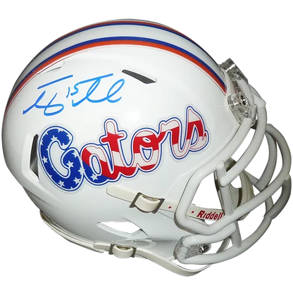 Tim Tebow autographed white Riddell Gators mini helmet