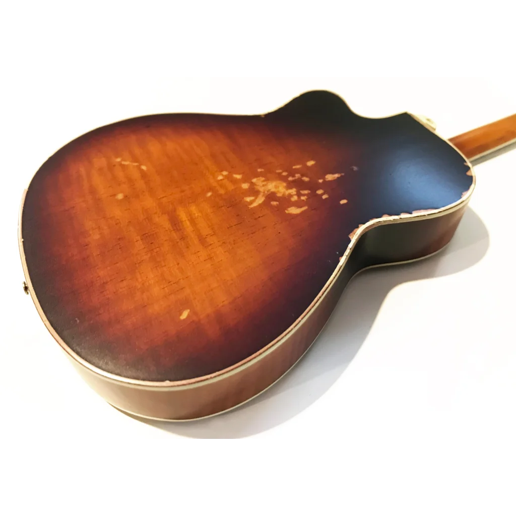 Toby Keith Sunburst Mini Guitar by Axe Heaven® on adjustable A-frame stand