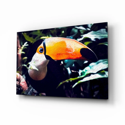 Stunning Toucan Wall Art Canvas With Bold Orange Beak | Insigneart USA | vintageantiquesgifts.com