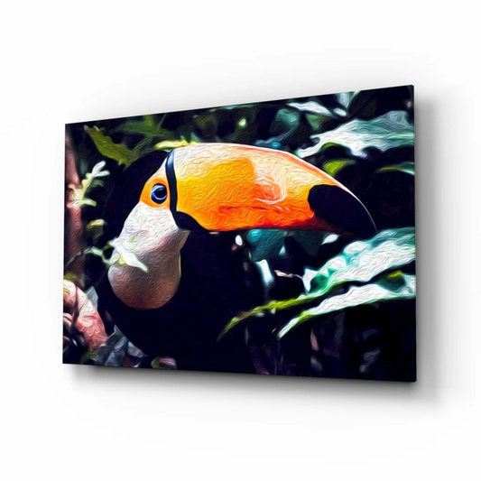 Stunning Toucan Wall Art Canvas With Bold Orange Beak | Insigneart USA | vintageantiquesgifts.com