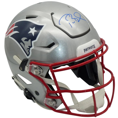 Tom Brady autographed Riddell Speed Flex Patriots helmet with red mask