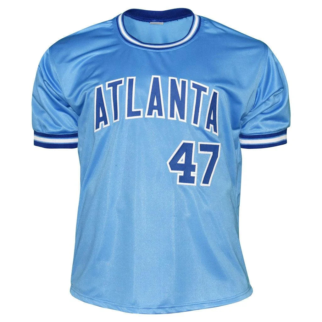 Tom Glavine autographed light blue Atlanta jersey with #47