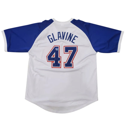 Tom Glavine autographed Atlanta throwback white jersey with Glavine 47