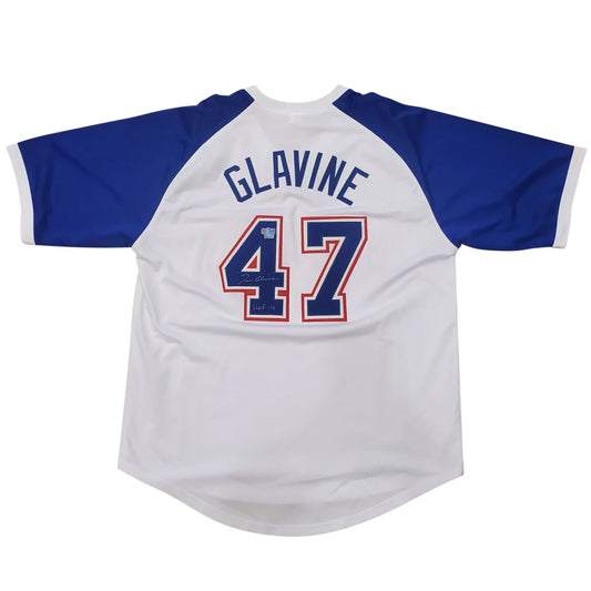 Tom Glavine autographed Atlanta throwback white jersey with Glavine 47