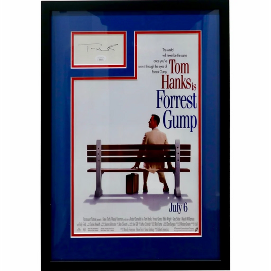 Autographed Forrest Gump movie poster frame with Tom Hanks signature