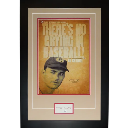 Tom Hanks autographed deluxe framed A League of Their Own no crying in baseball poster