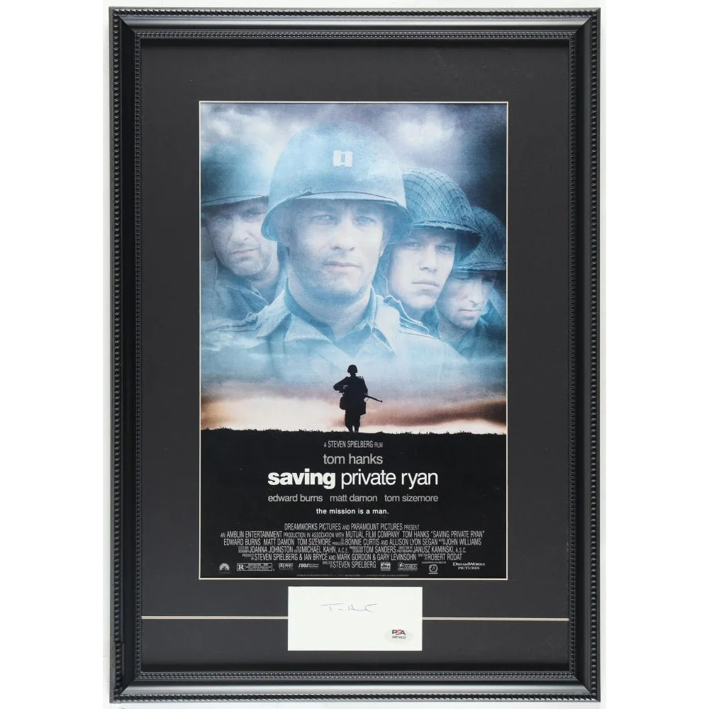 Tom Hanks signed Saving Private Ryan framed poster with autograph and Beckett COA