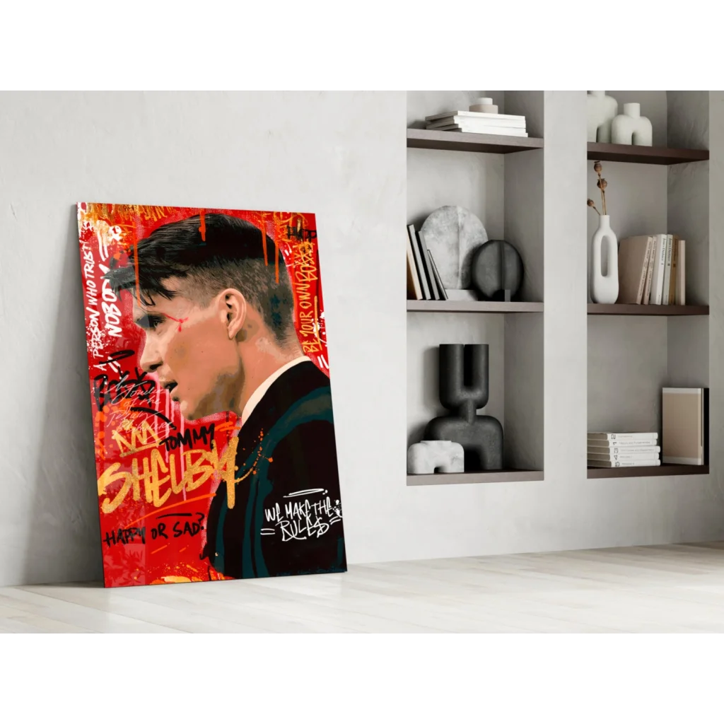 Tommy Shelby red black graffiti wall art canvas print