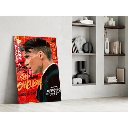 Tommy Shelby red black graffiti wall art canvas print