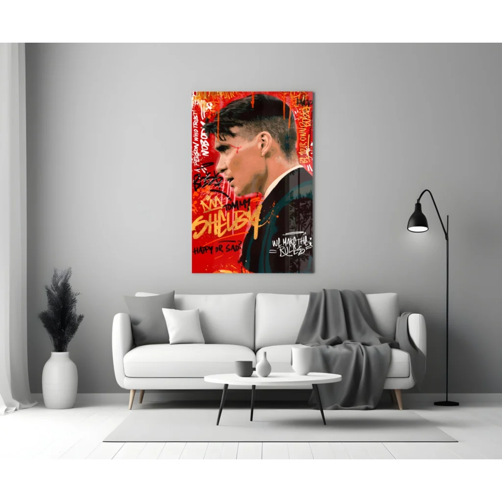 Tommy Shelby red black graffiti style canvas wall art print