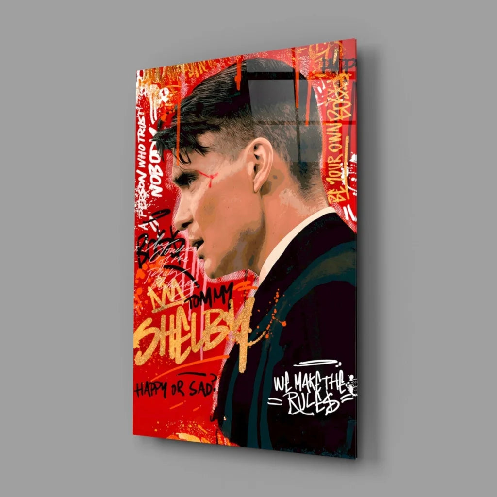 Tommy Shelby red black graffiti wall art canvas print