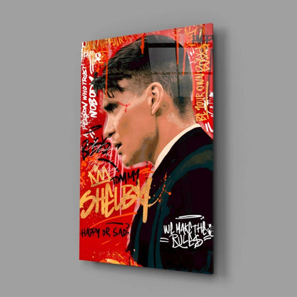 Tommy Shelby red black graffiti wall art canvas print