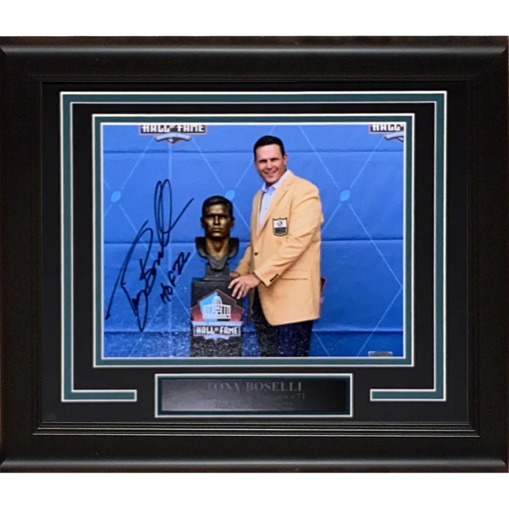 Tony Boselli signed deluxe framed 11x14 photo with HOF bust