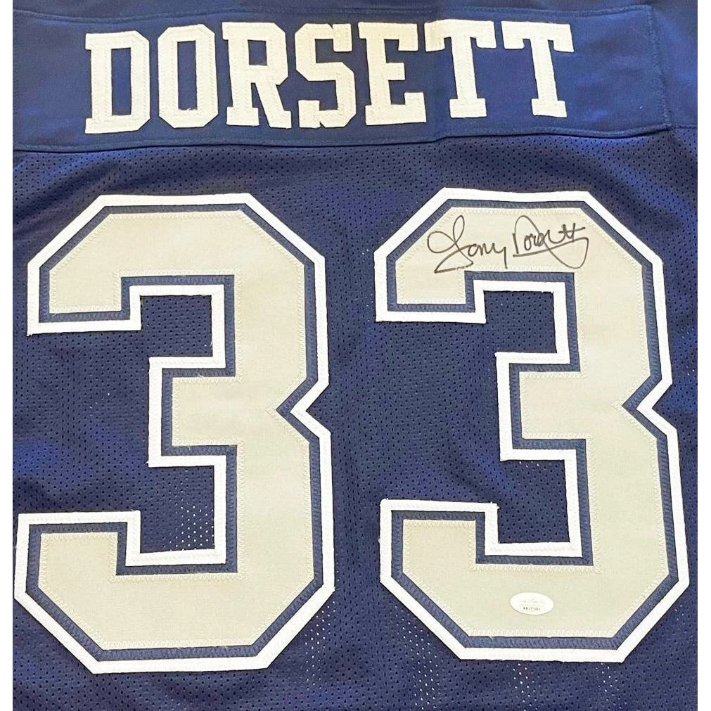 Tony Dorsett autographed Dallas Cowboys custom jersey, blue #33