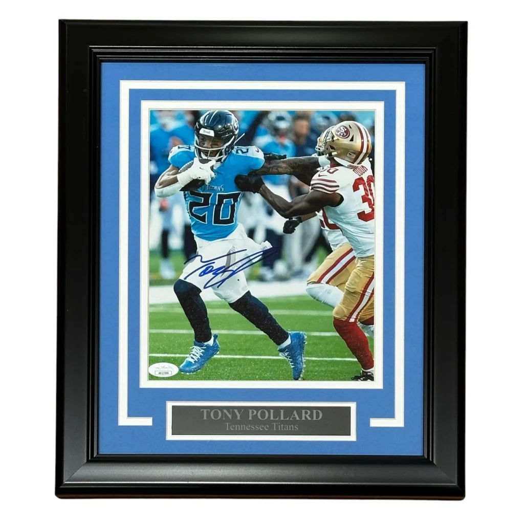 Tony Pollard autographed deluxe framed 8x10 photo with black frame