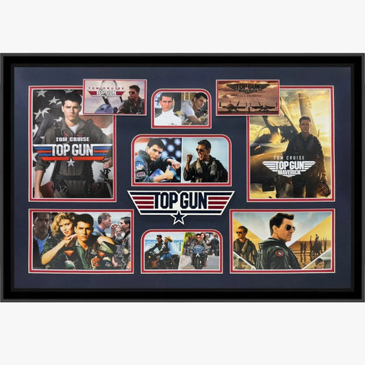 Top Gun deluxe framed movie collage piece with Cruise and logo