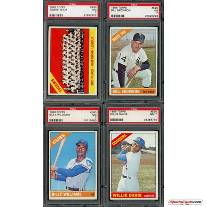 Four graded Topps Baseball cards in protective cases from the Topps Baseball Complete Set Break Box