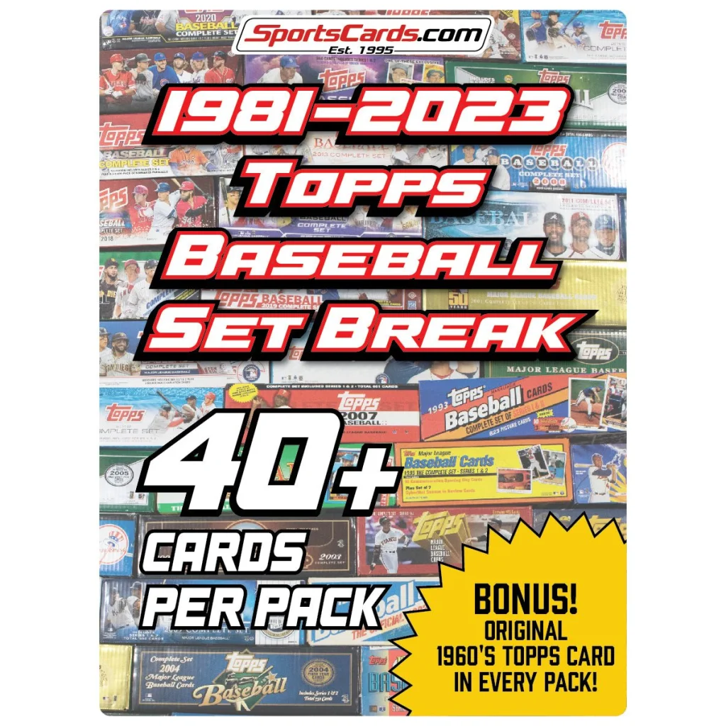 Topps Baseball Set Break with Vintage 1960s Bonus Cards showcasing 40+ cards per pack