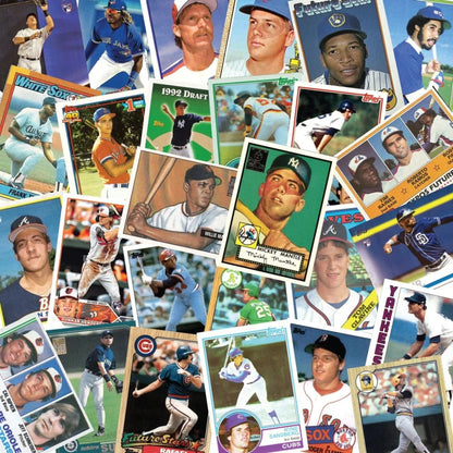 Vintage baseball trading cards collage from Topps Baseball Set Break with 1960s bonus cards