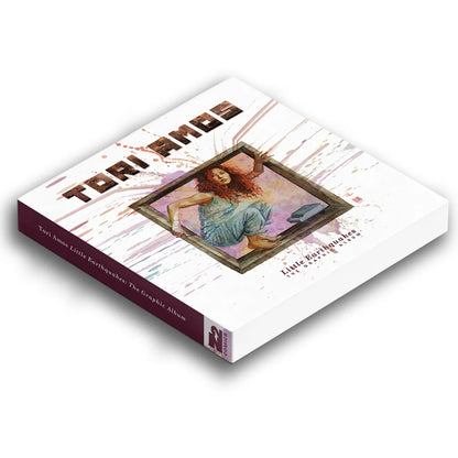 White hardcover book Tori Amos Little Earthquakes graphic novel by David Mack featuring red-haired woman