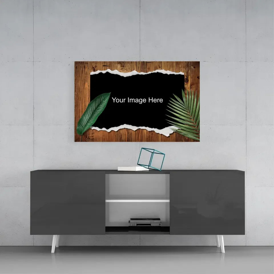 Tropical Leaves Torn Paper Effect Canvas Print | Glass Wall Art Print | vintageantiquesgifts.com