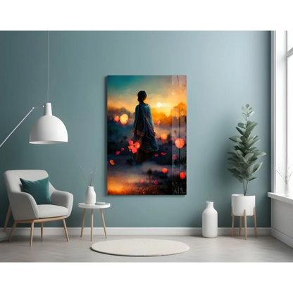 Glowing Lanterns Twilight Canvas Wall Art | Contemporary Home Wall Art | vintageantiquesgifts.com