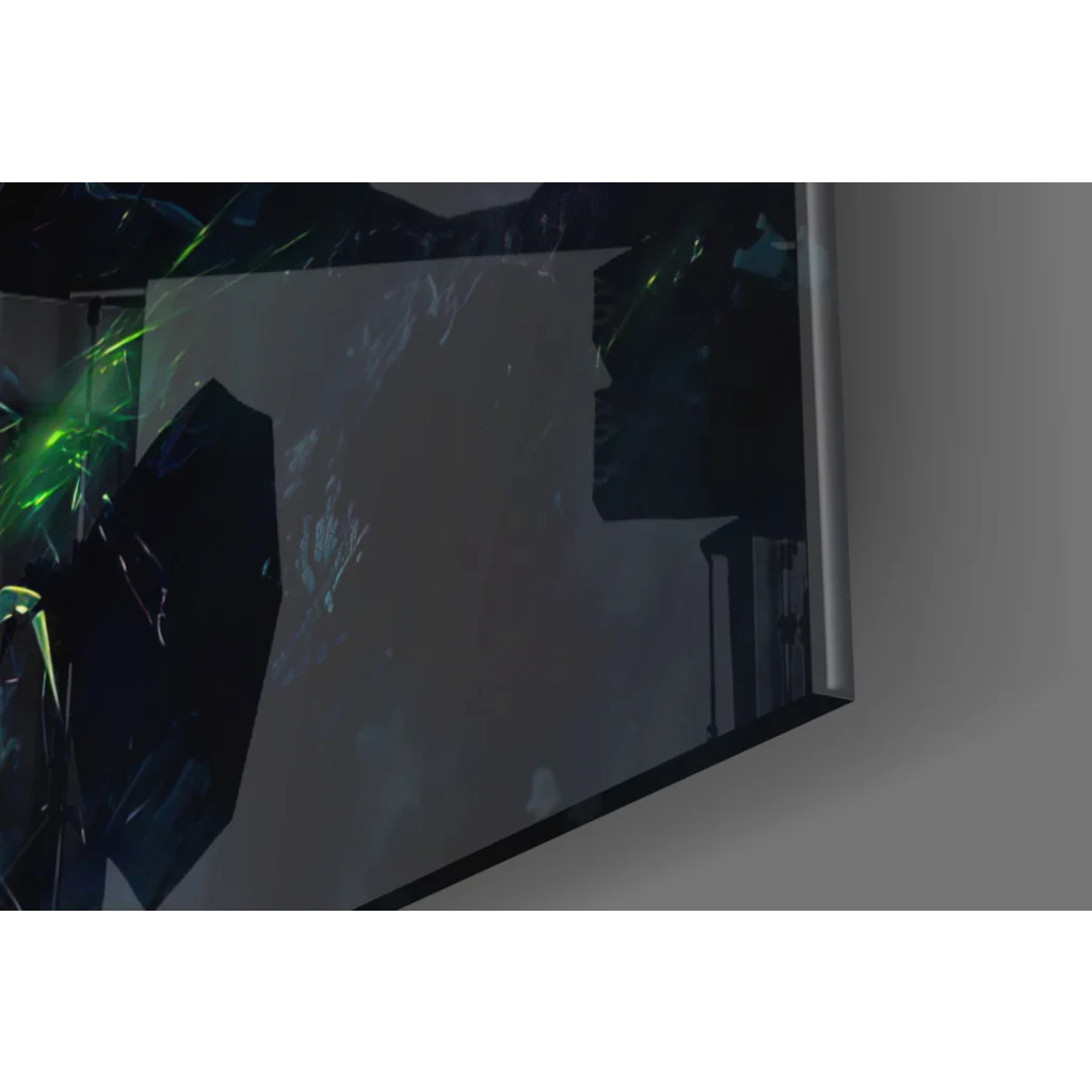 Toxic Skull Gas Mask green gold black wall art on 4k smart TV