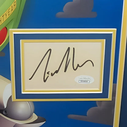 Toy Story movie poster framed with Tom Hanks autograph on cream paper