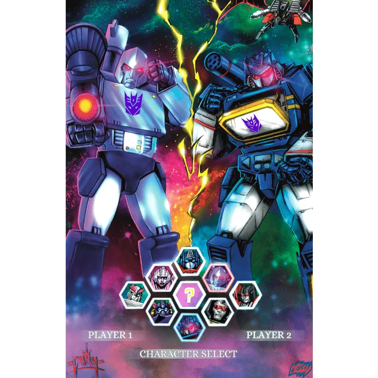 Transformers character selection screen with Megatron and Soundwave, ECC NYCC exclusive