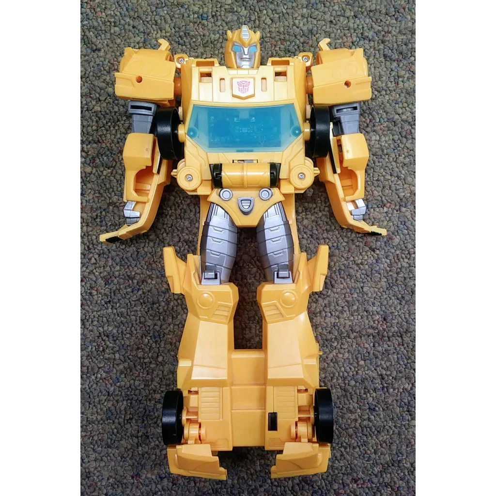 Yellow Transformers Action Figure Bumblebee Robot Toy with Wheels