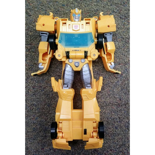 Yellow Transformers Action Figure Bumblebee Robot Toy with Wheels