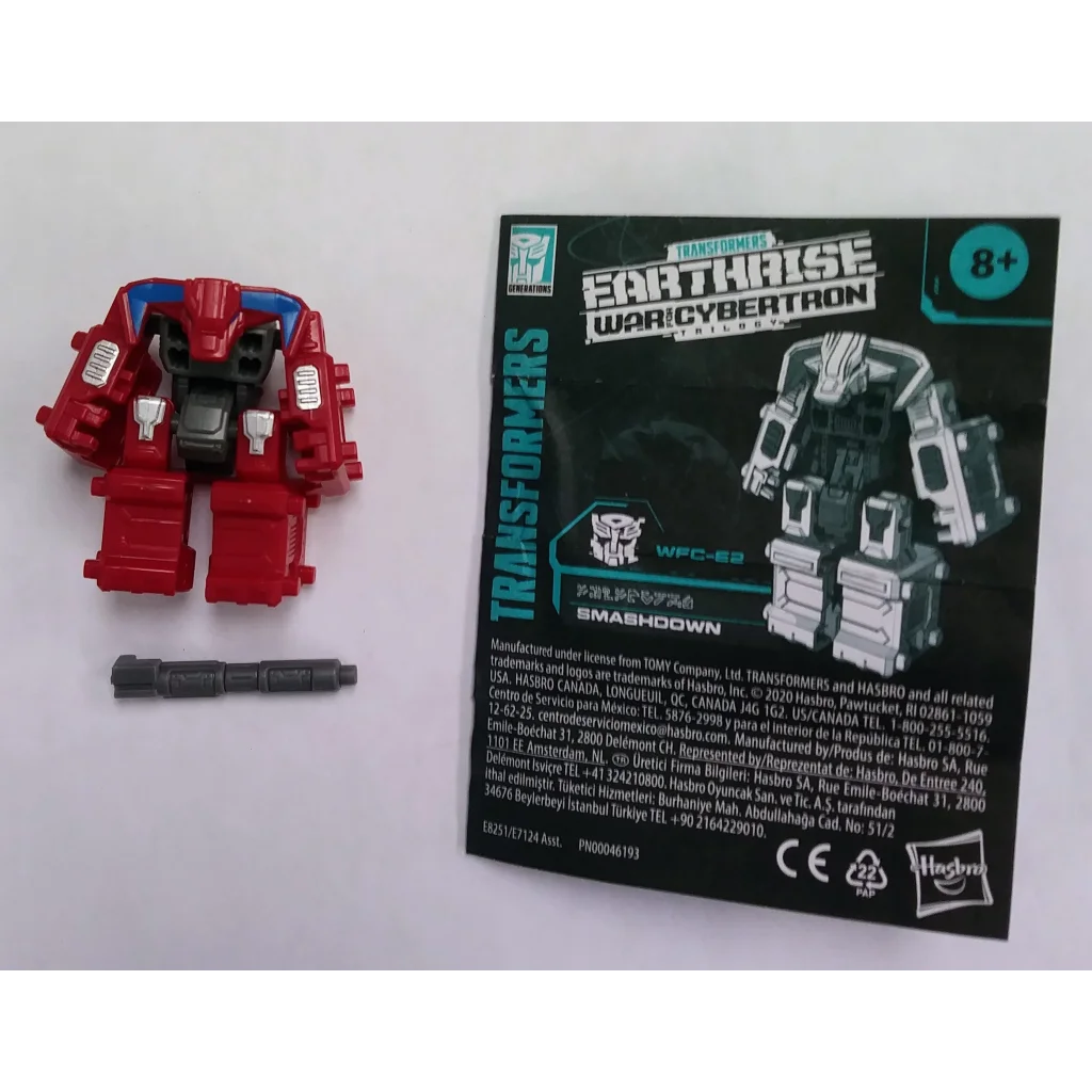 Red and black Transformers Battle Masters Autobot Smashdown figure with weapon
