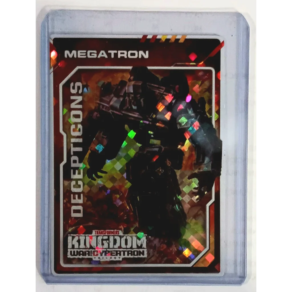 Transformers hologram sticker card of Megatron in War for Cybertron