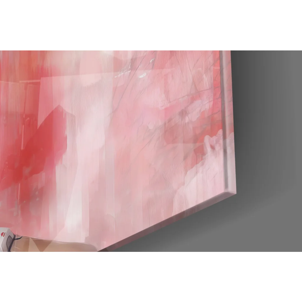 Cyberpunk rebel glass wall art with neon red pink abstract vibes