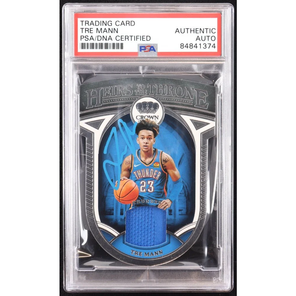 Tre Mann signed jersey card PSA authenticated Thunder rookie collectible