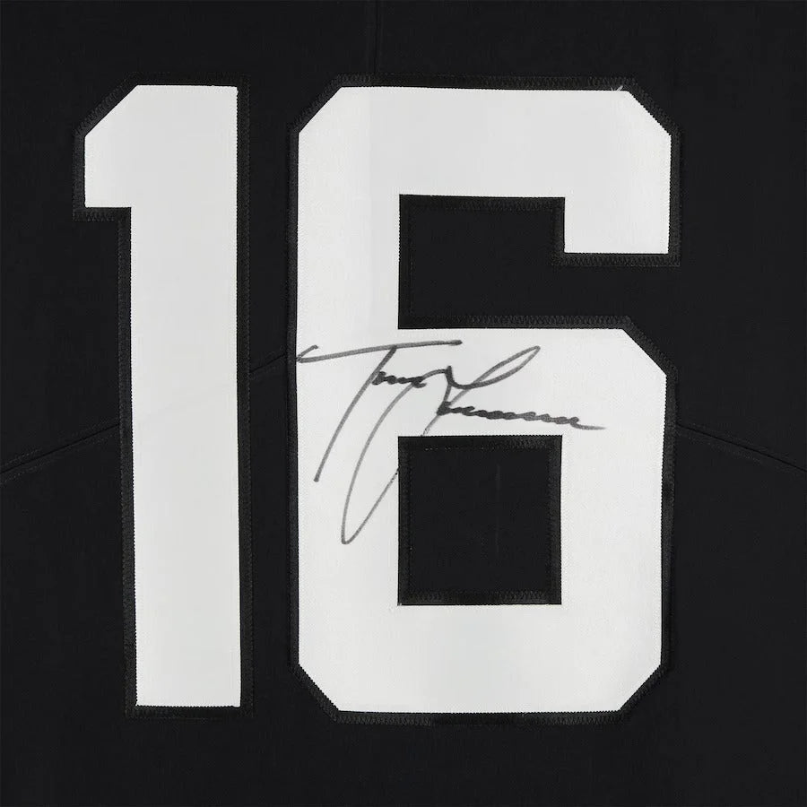 Trevor Lawrence autographed black Nike jersey with white number 16